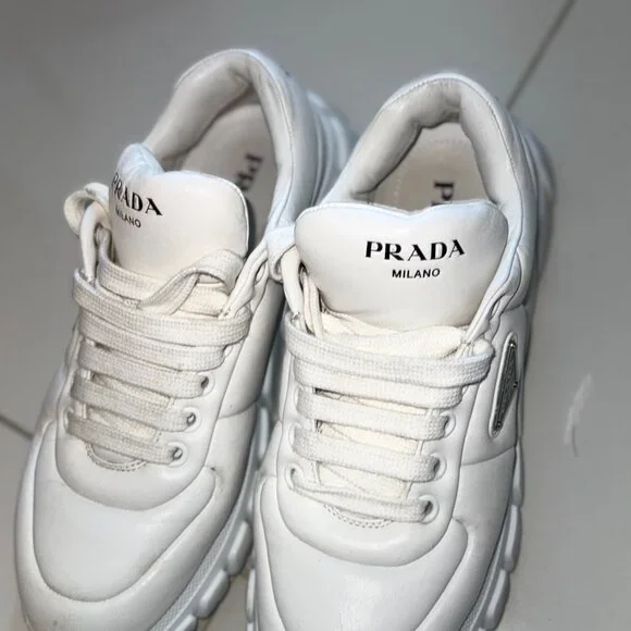 Prada Milano Chunky Sole Sneakers – White Leather – Size 40.5 (US 10) - Picture 3 of 6